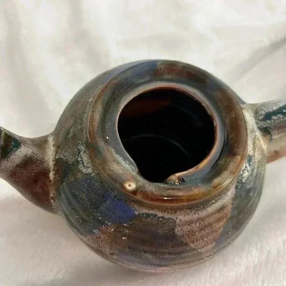 Vintage marble mini teapot, and mini watering can. 1998. Heritage pottery. - Picture 15 of 16